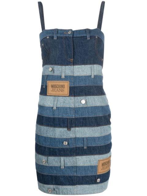 patchwork-design denim minidress by MOSCHINO JEANS