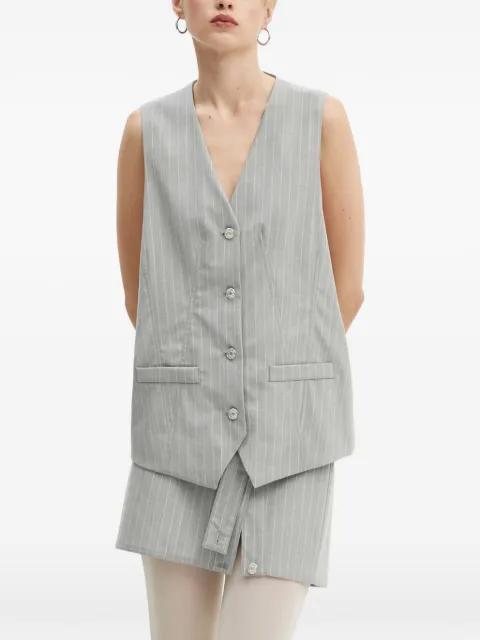 pinstripe-pattern button-fastening waistcoat by MOSCHINO JEANS