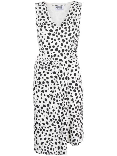 polka dot-print gathered dress by MOSCHINO JEANS