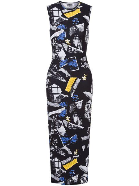 printed midi dress by MOSCHINO JEANS