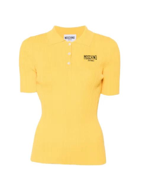 ribbed-knit logo-embroidered T-shirt by MOSCHINO JEANS