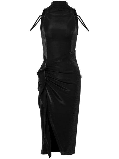 ruched halterneck midi dress by MOSCHINO JEANS
