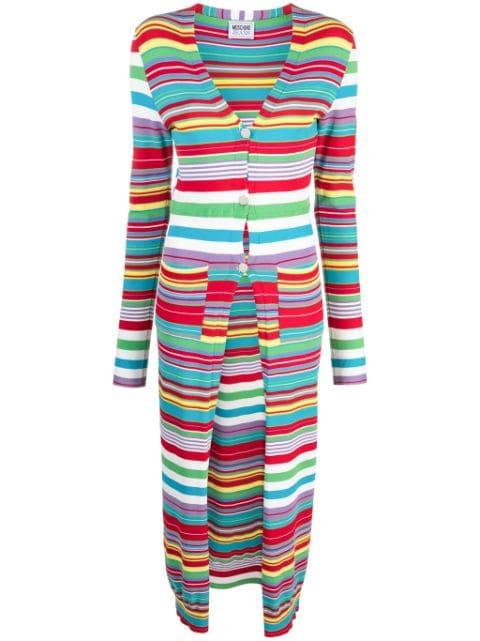 stripe-pattern V-neck cardigan by MOSCHINO JEANS