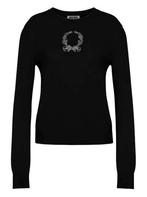 Laurel Crown embroidered logo sweater by MOSCHINO