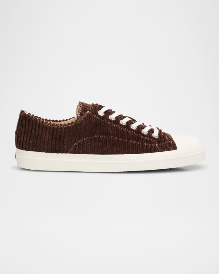 Men's Edge Corduroy Cap Toe Low-Top Sneakers by MOSCHINO