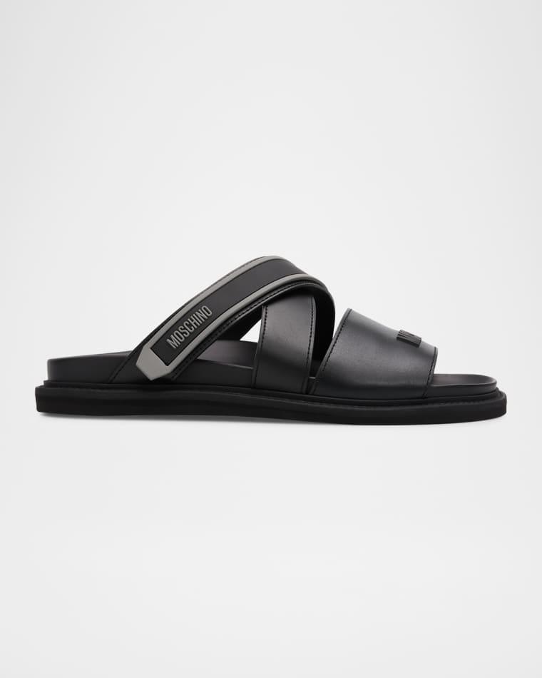 Men's Leather Slides by MOSCHINO
