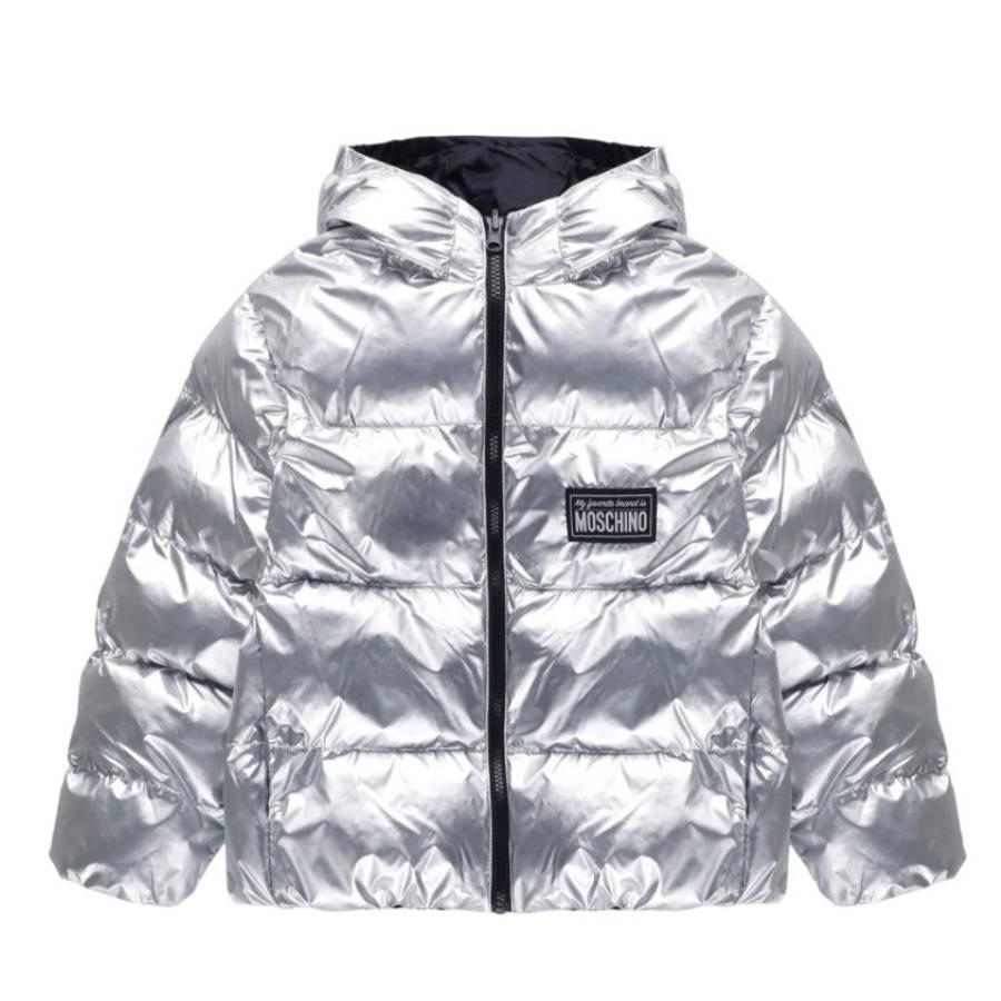 Moschino Boys Reversible Nylon Hooded Down Jacket by MOSCHINO