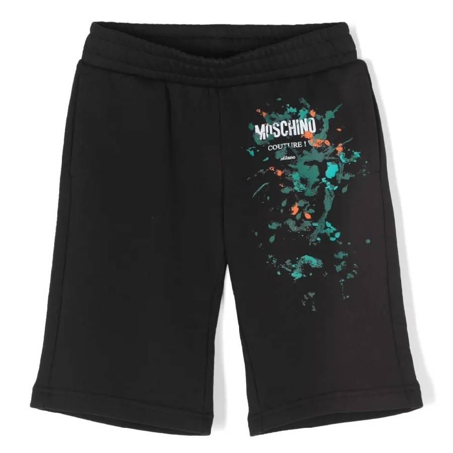 Moschino Boys Splashing Paint Logo Bermuda Shorts by MOSCHINO