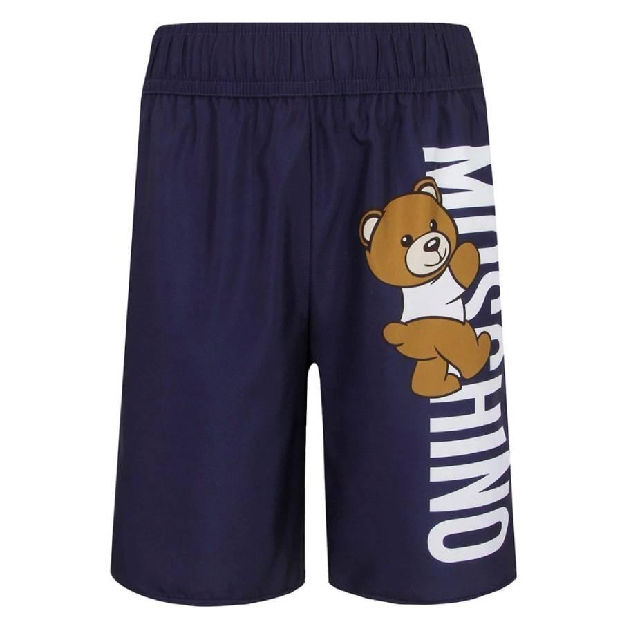 Moschino Boys Teddy Bear Logo Swim Trunks by MOSCHINO