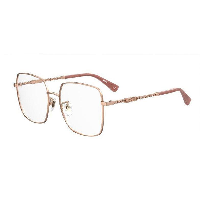 Moschino Eyeglasses Square Full Rim, Gold Copper Frame And Clear Demo Lens Lens Mos615/g0Ddb00 by MOSCHINO