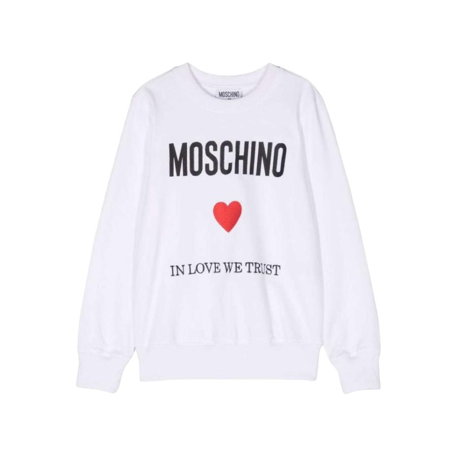 Moschino Girls Logo Print Crew Neck Cotton Sweatshirt by MOSCHINO