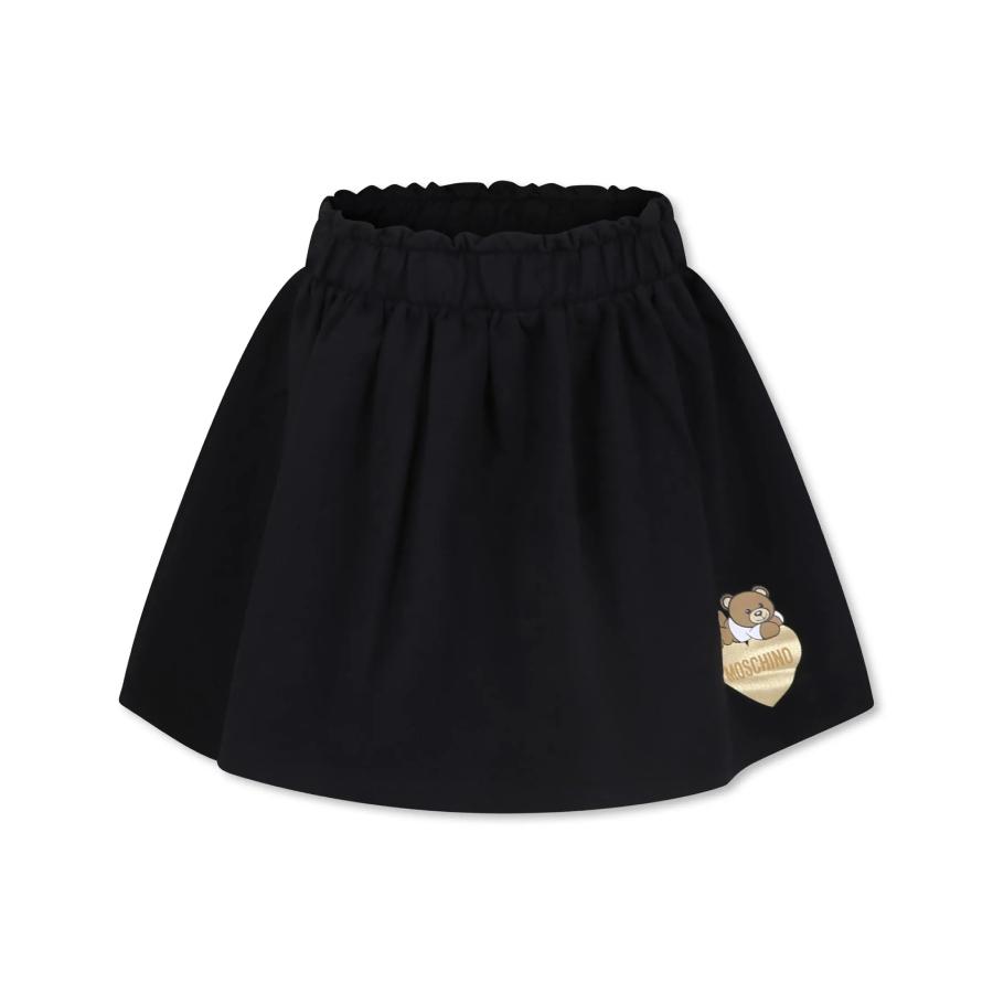 Moschino Girls Logo-Print Curved Hem Skirt by MOSCHINO