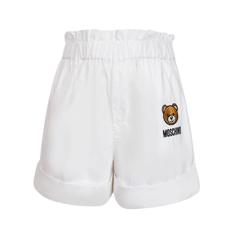 Moschino Girls Teddy Bear Motif Poplin Shorts by MOSCHINO