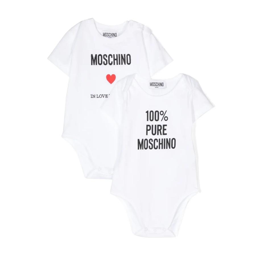 Moschino Infant Logo Embroidered Cotton One-Piece by MOSCHINO