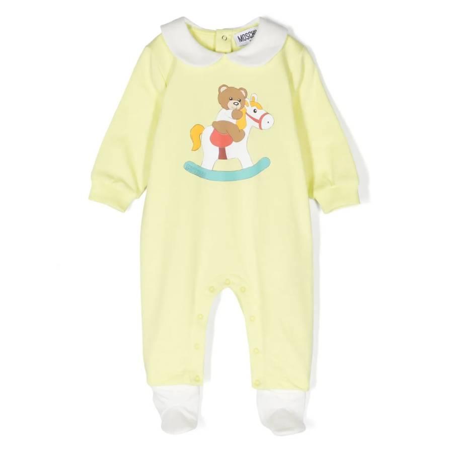Moschino Infant Teddy Bear Print Cotton Jumpsuit by MOSCHINO
