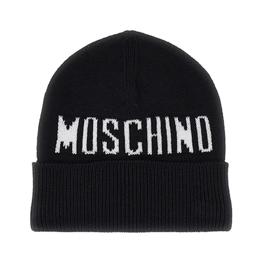 Moschino Kids Logo-Intarsia Turn-Up Brim Beanie by MOSCHINO