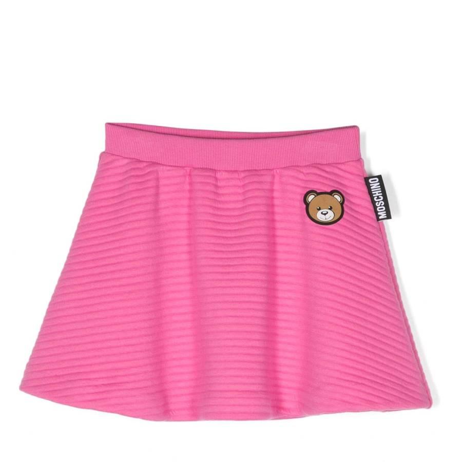 Moschino Kids Teddy Bear Embroidered Mini Skirt by MOSCHINO