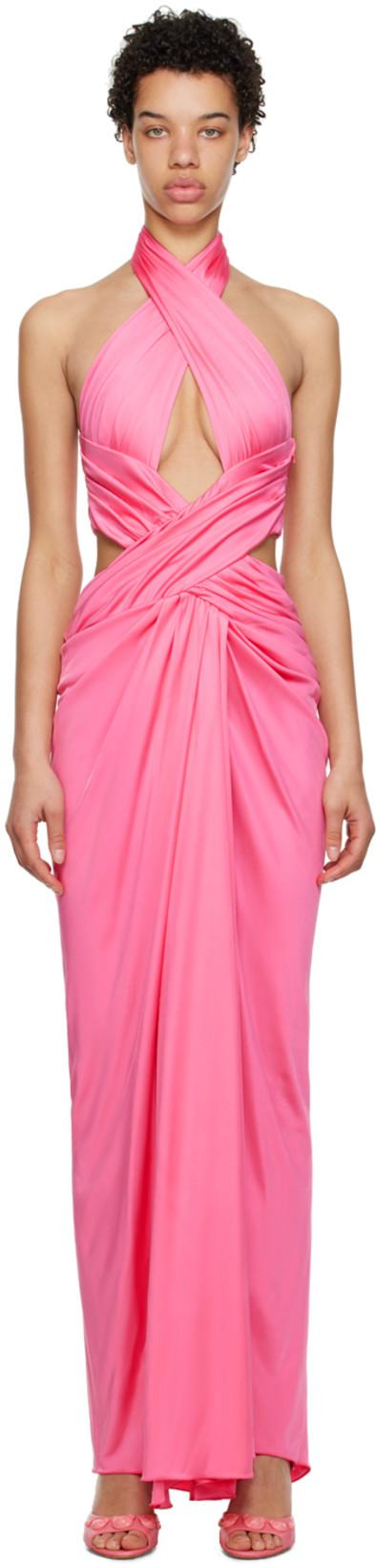 Pink Draped Maxi Dress by MOSCHINO
