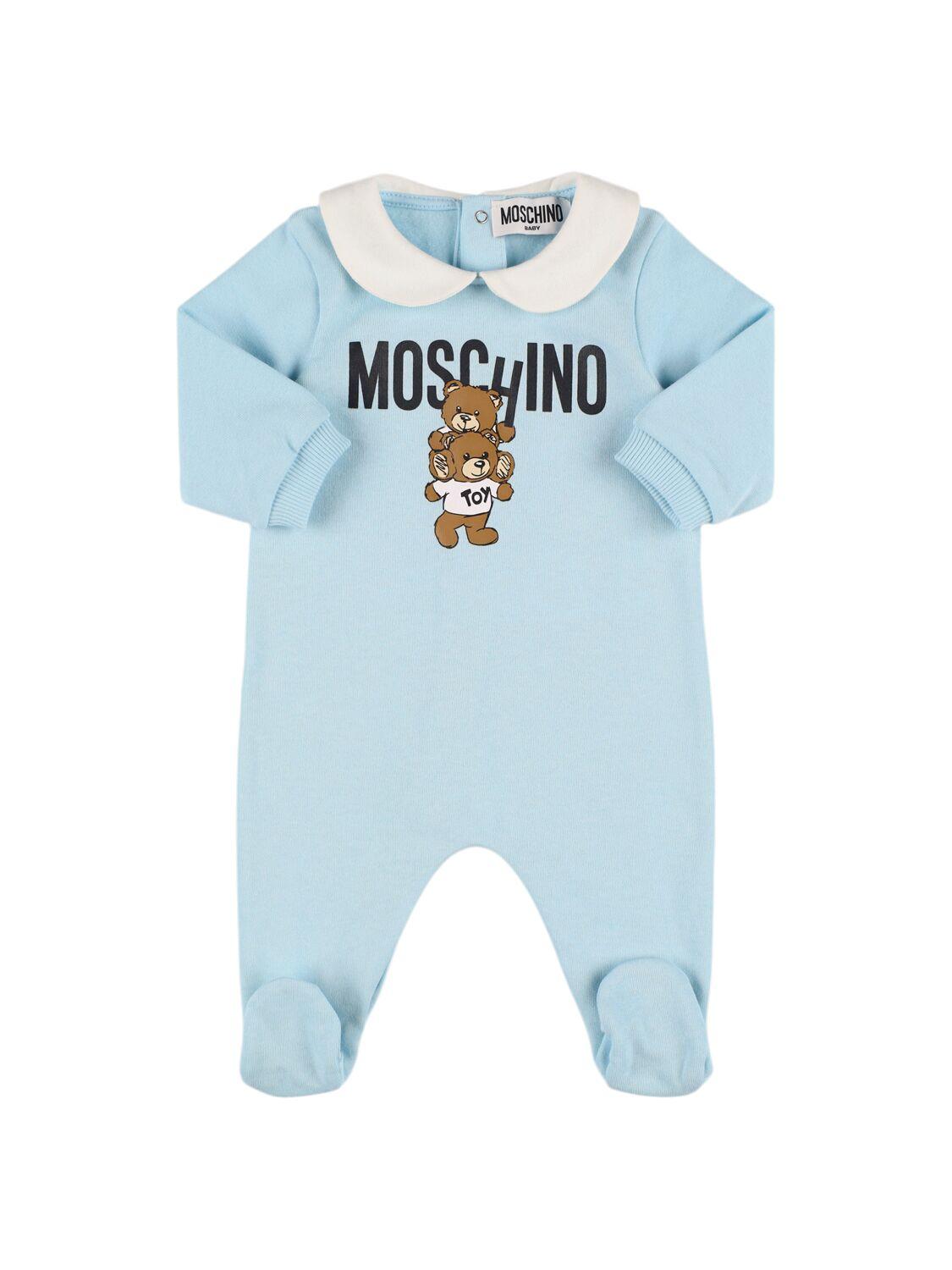 Printed Cotton Sweat Romper by MOSCHINO