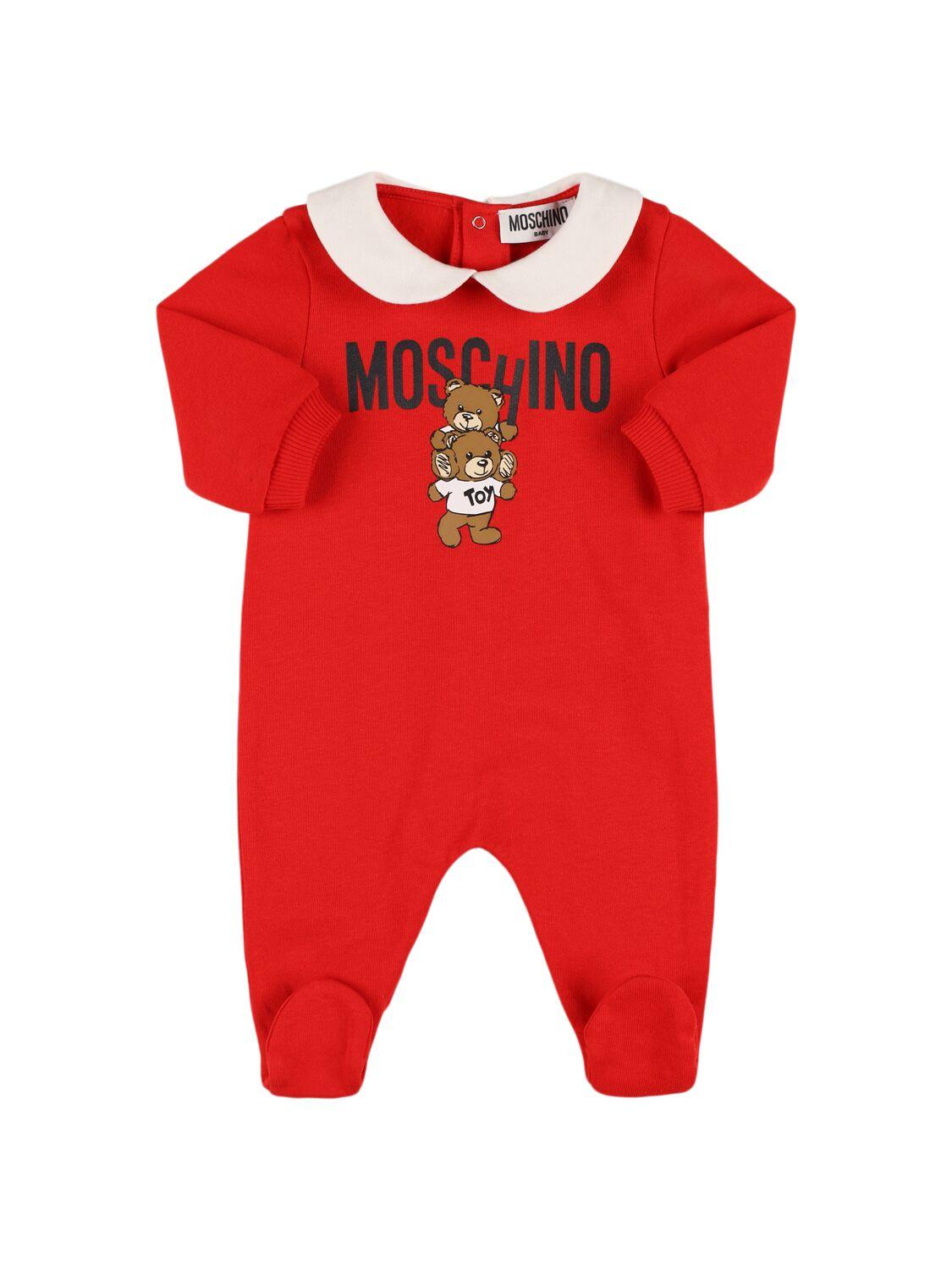 Printed Cotton Sweat Romper by MOSCHINO