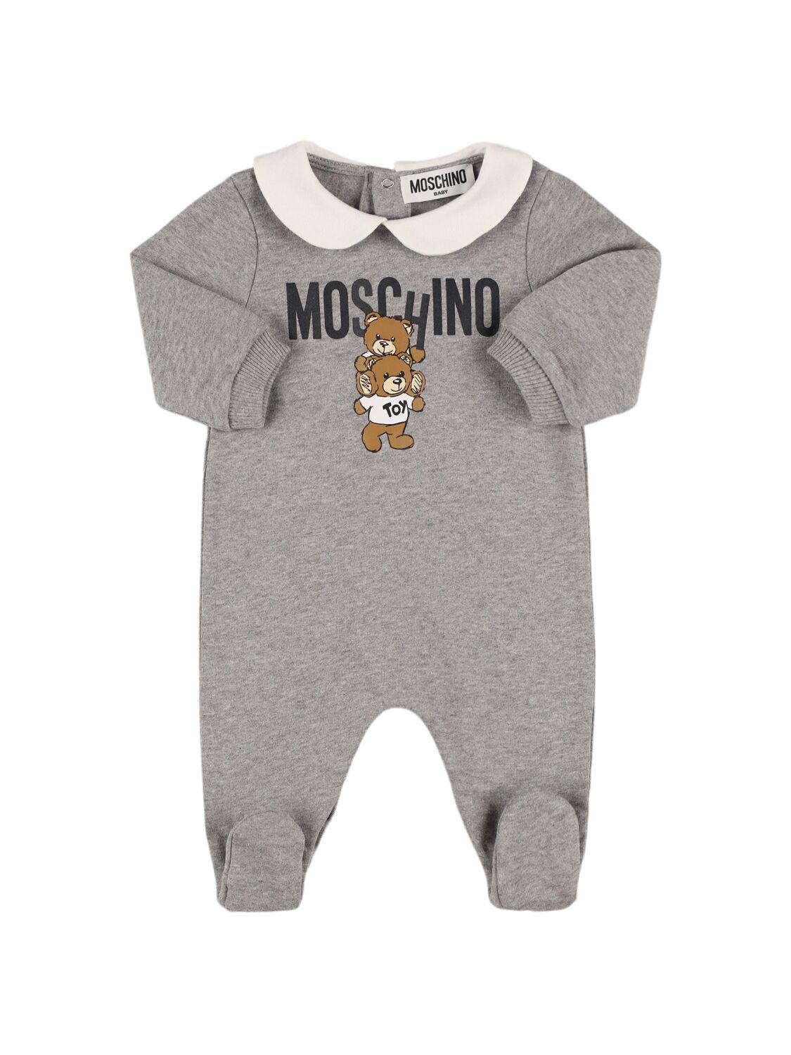 Printed Cotton Sweat Romper by MOSCHINO