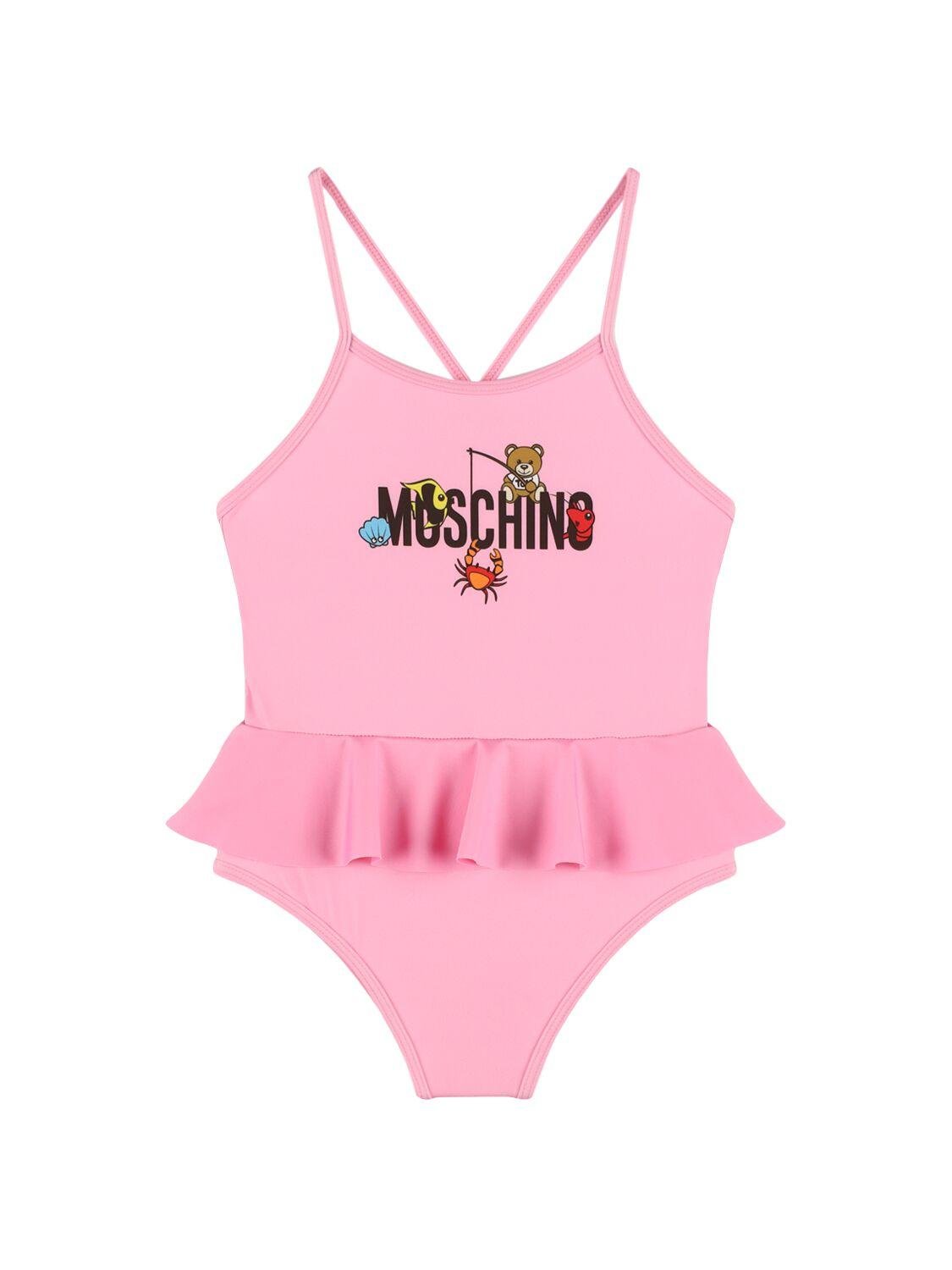 Printed Lycra One Piece Swimsuit by MOSCHINO