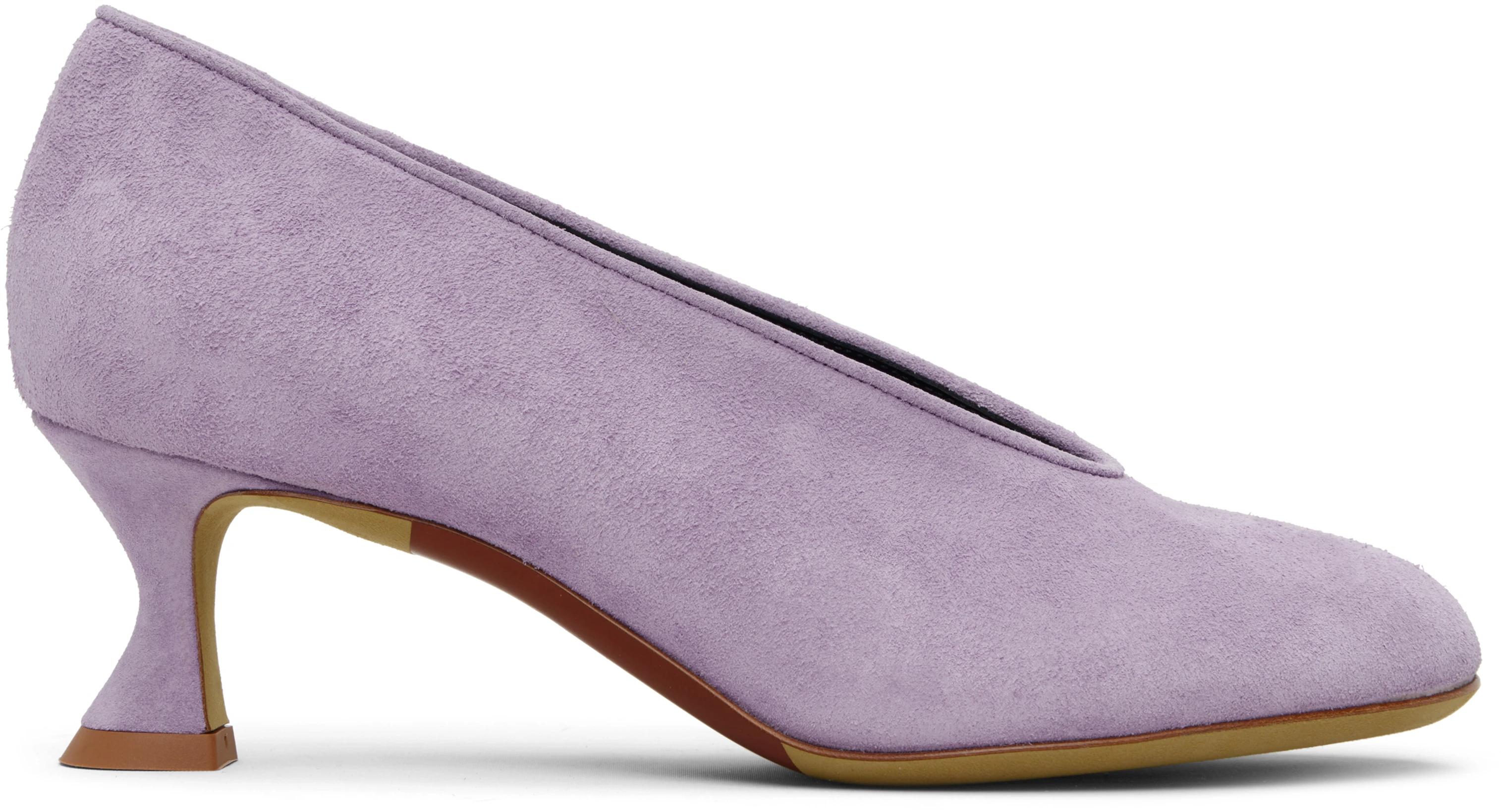 Purple Duck Suede Heels by MOSCHINO