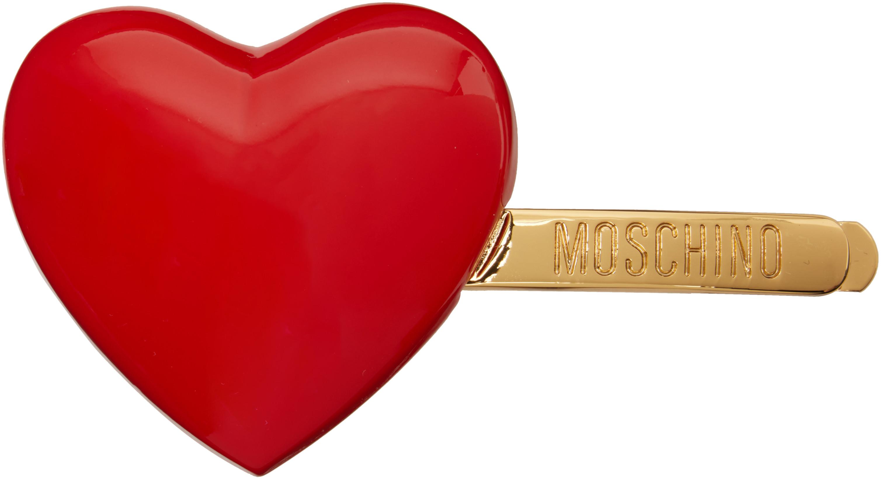 Red Heart Hair Clip by MOSCHINO