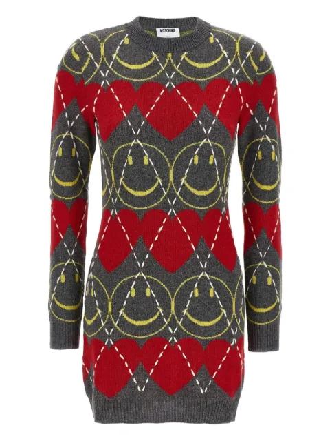 Smiley® argyle-pattern dress by MOSCHINO