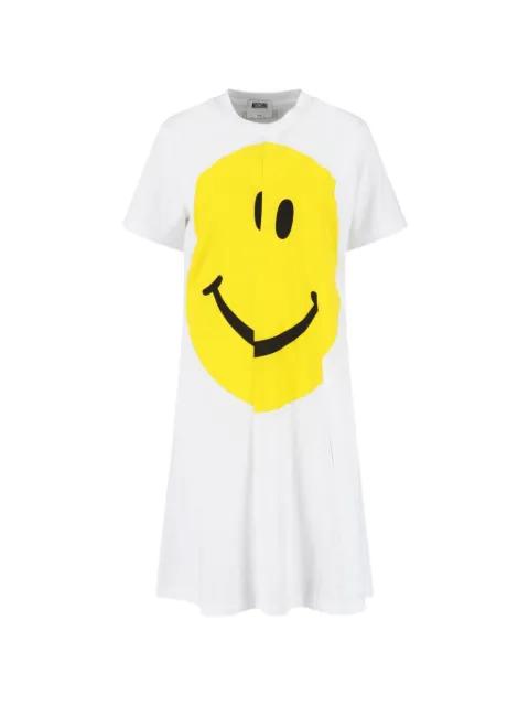 Smiley print A-line midi dress by MOSCHINO