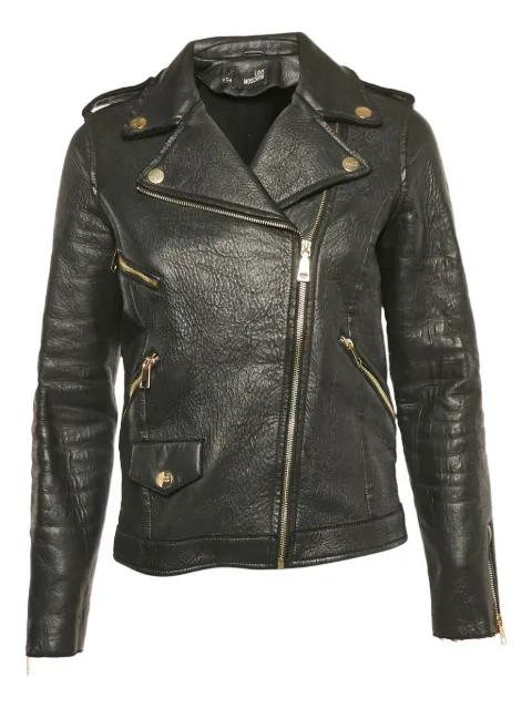 Spiderweb leather jacket by MOSCHINO