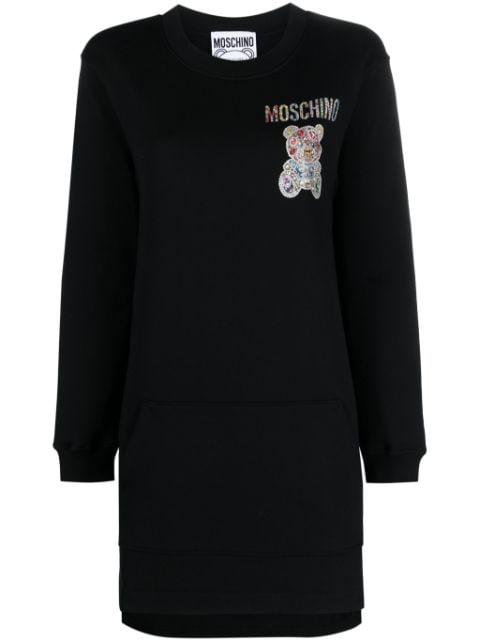 Teddy Bear-embellished sweatshirt dress by MOSCHINO