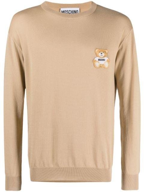 Teddy Bear-patch cotton jumper by MOSCHINO