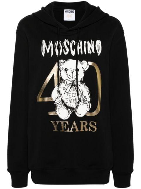 Teddy Bear-print cotton hoodie by MOSCHINO
