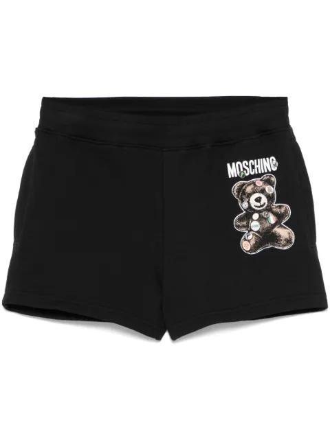 Teddy Bear-print track shorts by MOSCHINO