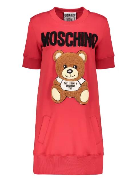 Teddy-bear appliqué dress by MOSCHINO