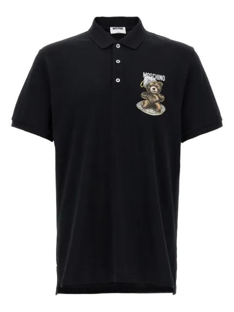 Teddy-print piqué polo shirt by MOSCHINO