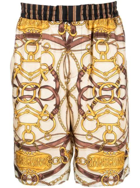 Teddy-print silk shorts by MOSCHINO