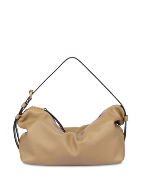 Tie Me leather shoulder bag by MOSCHINO