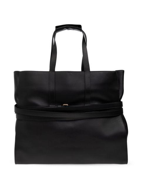 Tie Me leather tote bag by MOSCHINO