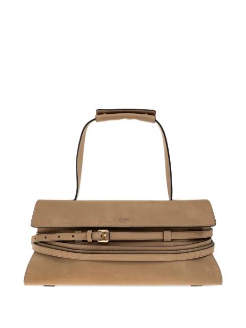 Tie buckle-belt leather tote bag by MOSCHINO