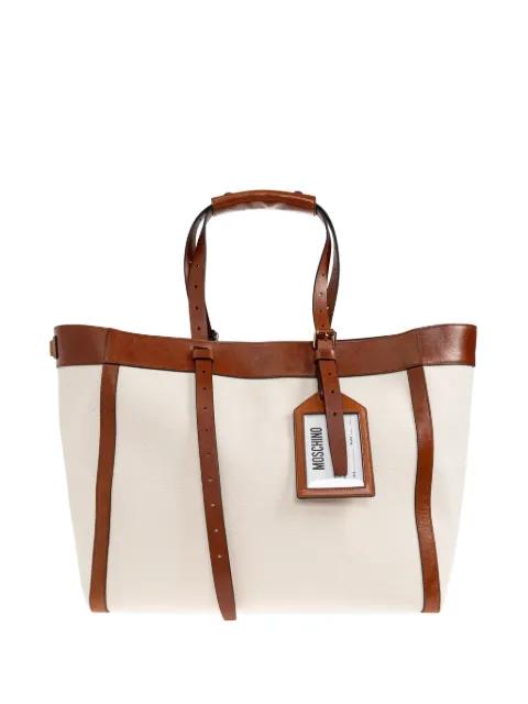 Trimmed tag tote bag by MOSCHINO