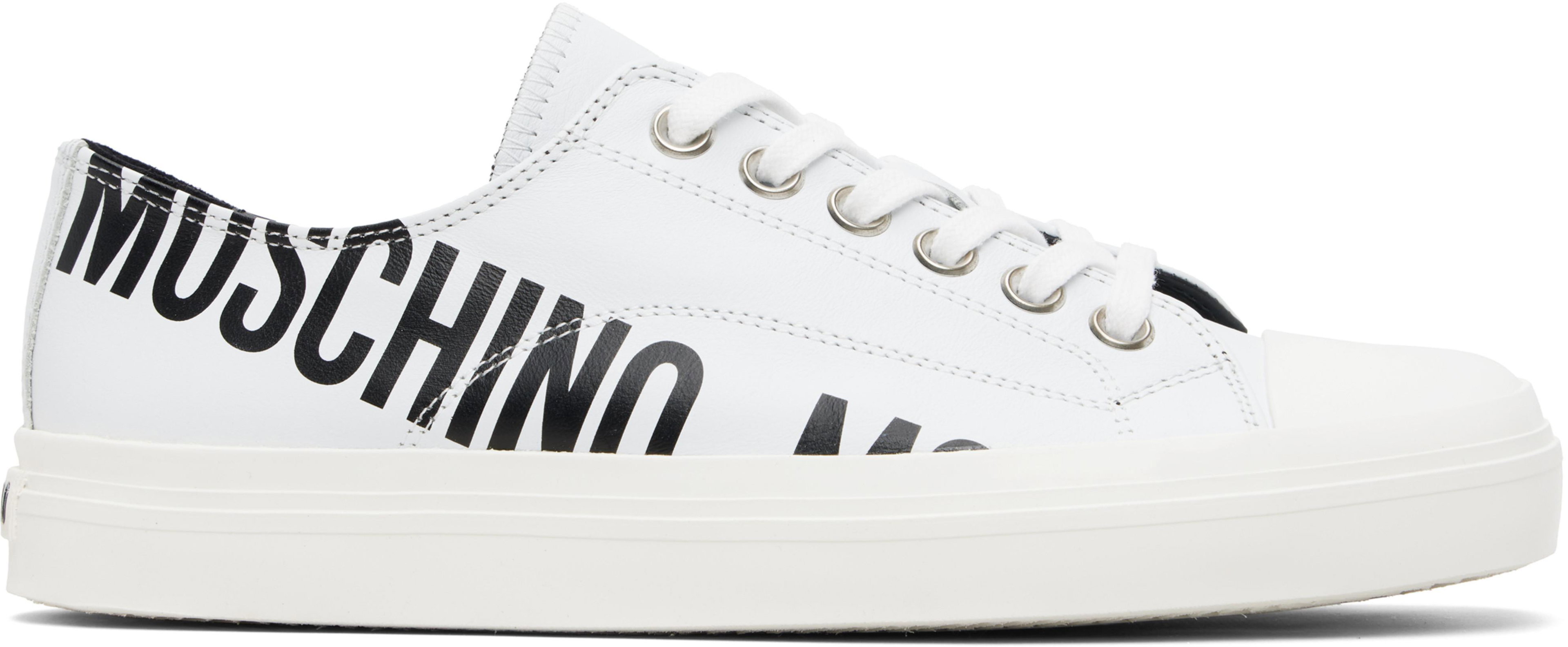 White Logo Sneakers by MOSCHINO