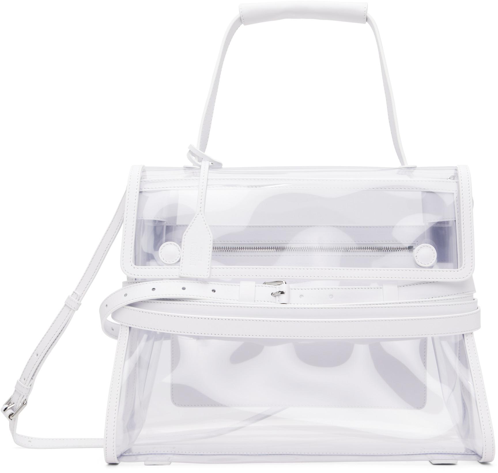 White 'Tie Me' Medium Bag by MOSCHINO