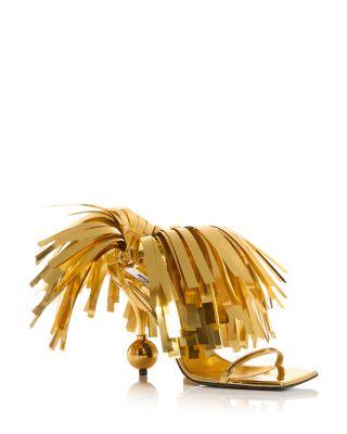 Women's Mirror Effect Fringe Sandals by MOSCHINO