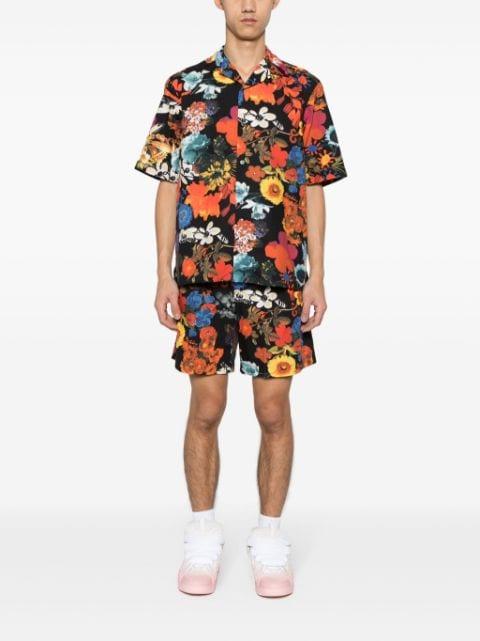 allover floral-print pleated shorts by MOSCHINO