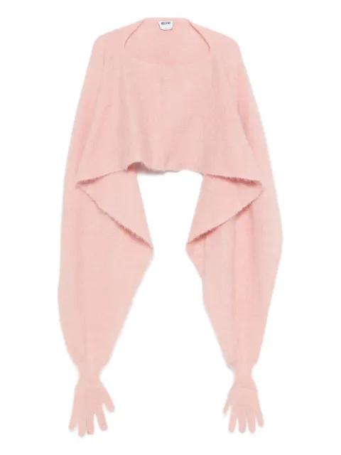 alpaca wool glove-detail jacket by MOSCHINO