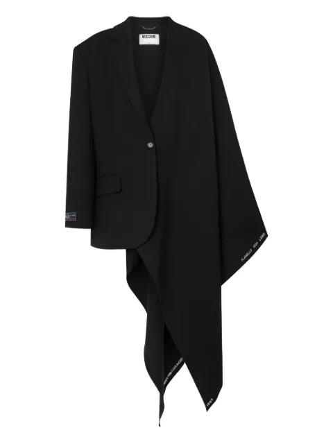 asymmetric-drape wool coat by MOSCHINO