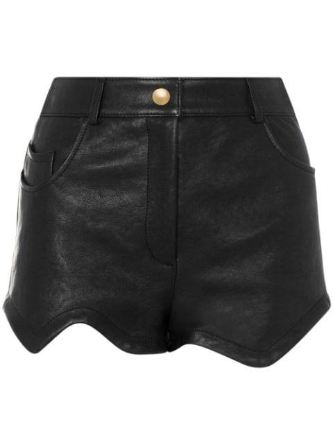 asymmetric-hem leather mini skirt by MOSCHINO