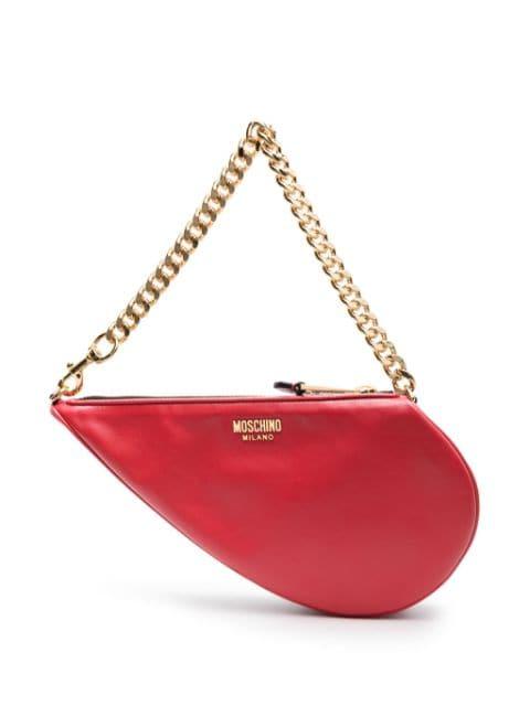 asymmetric leather shoulder bag by MOSCHINO